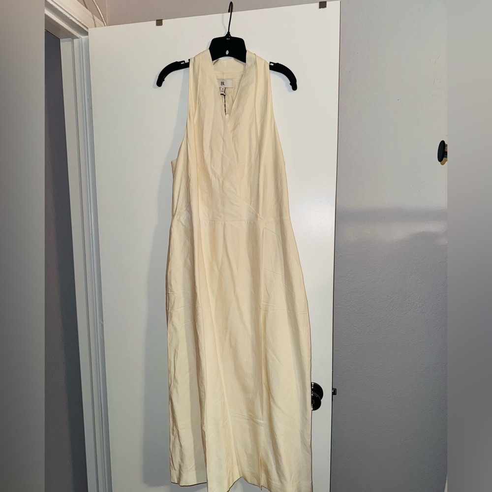 NWT Banana Republic Faux Wrap Ivory- Cream Midi Dress